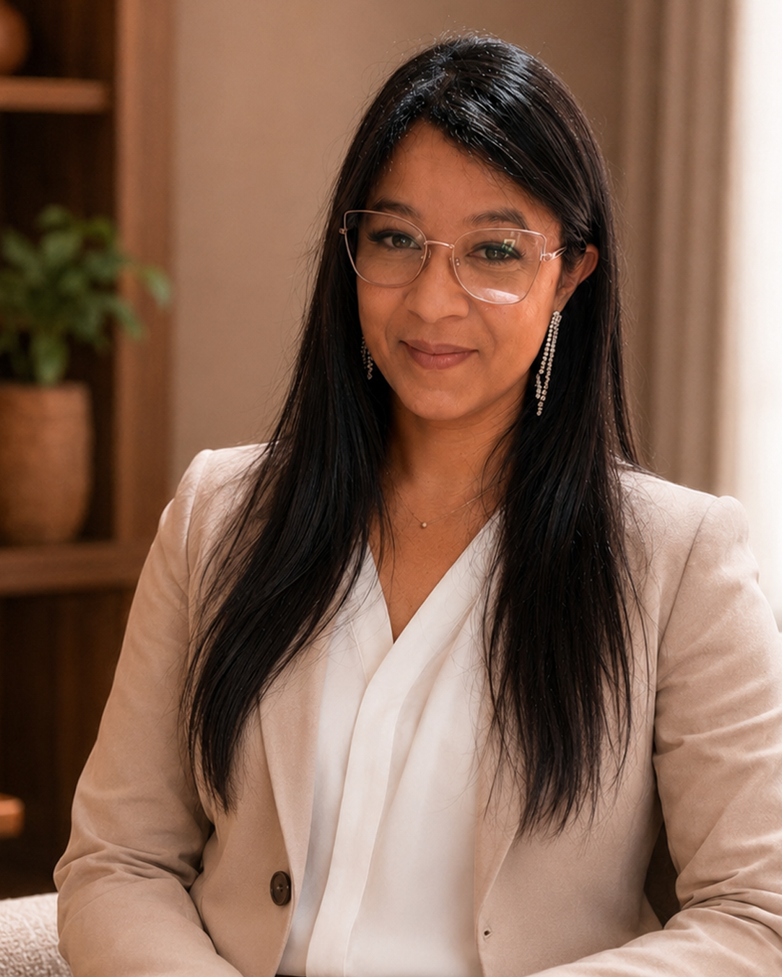 Patrícia Miranda, psicóloga em João Monlevade, em retrato profissional acolhedor